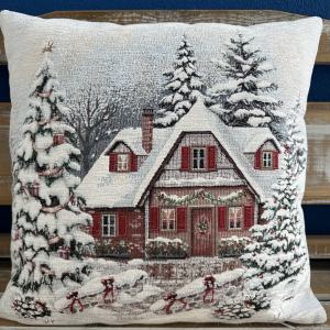 Gobelínové polštáře Vánoce - Chenille Krajinka
