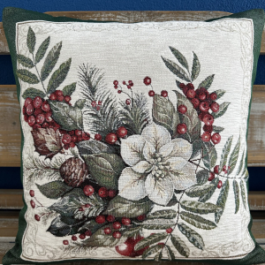 Gobelínové polštáře Vánoce - Chenille Eden 4115 so striebornou niťou
