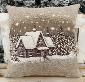 Gobelínové polštáře Vánoce -  Chaloupka
