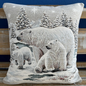Gobelínové polštáře vánoční chenille - Lední medvědi