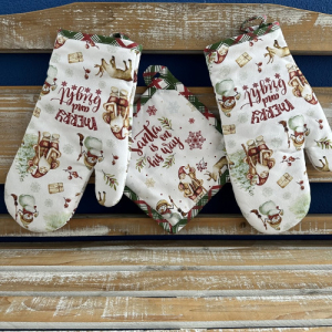 Chňapky + podložka ARM Snowman biely