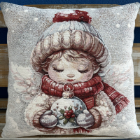 Gobelínové polštáře Vánoce - Chenille Andílek