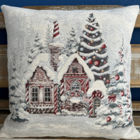 Gobelínové polštáře vánoční Chenille 4113 so striebornou niťou