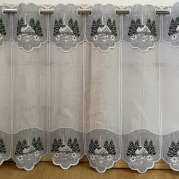 Záclona s výšivkou - Domeček  60 cm výška