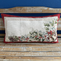 Gobelínový vánoční polštář chenille - Zvon