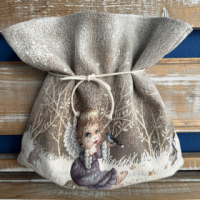 Mikulášske vrecúško Chenille Andel