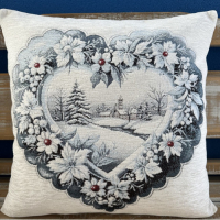 Gobelínové polštáře vánoční Chenille 6262 so striebornou niťou