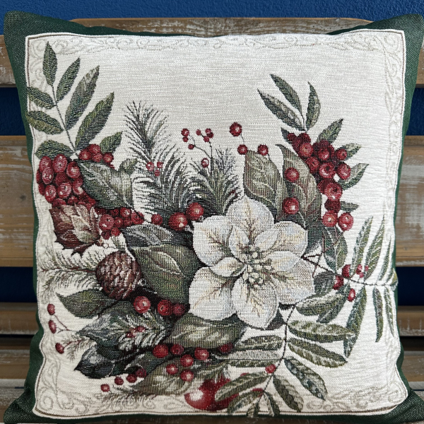 Gobelínové polštáře Vánoce - Chenille Eden 4115 so striebornou niťou