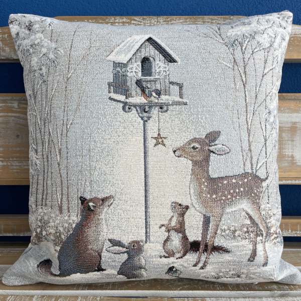 Gobelínové polštáře  Chenille - Zvířátka v lese