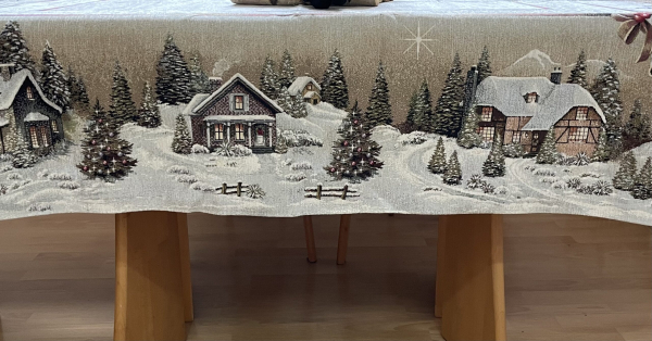 Gobelínové ubrusy Vánoce - chaloupky