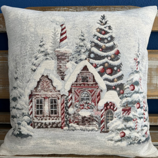 Gobelínové polštáře vánoční Chenille 4113 so striebornou niťou