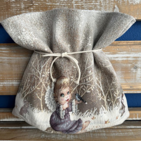 Mikulášske vrecúško Chenille Andel