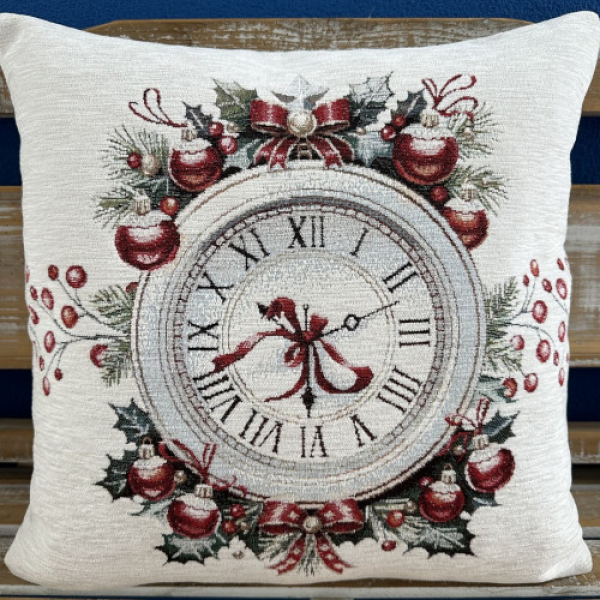 Gobelínové polštáře vánoční - Chenille 4110 so striebornou niťou