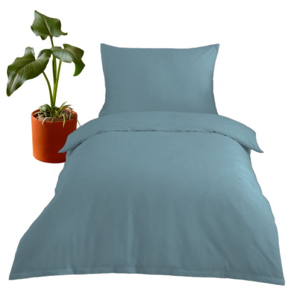 Bambusové saténové povlečení - ocelově modrá č.9