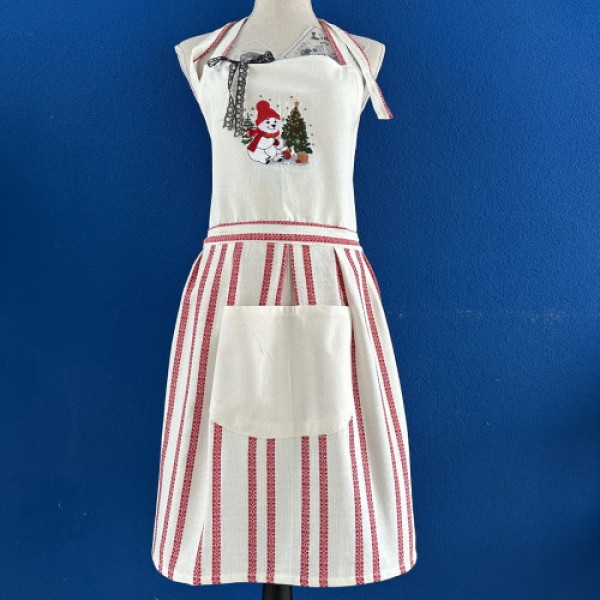 Bavlněná zástěra - TE 10676 Sněhulák